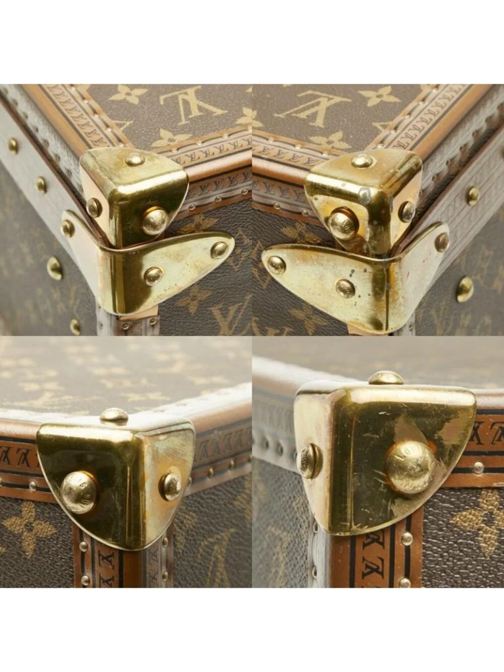 Louis Vuitton Alzer 75 Vintage Trunk Case Hard Suit Brown Leather - Picture 8 of 10